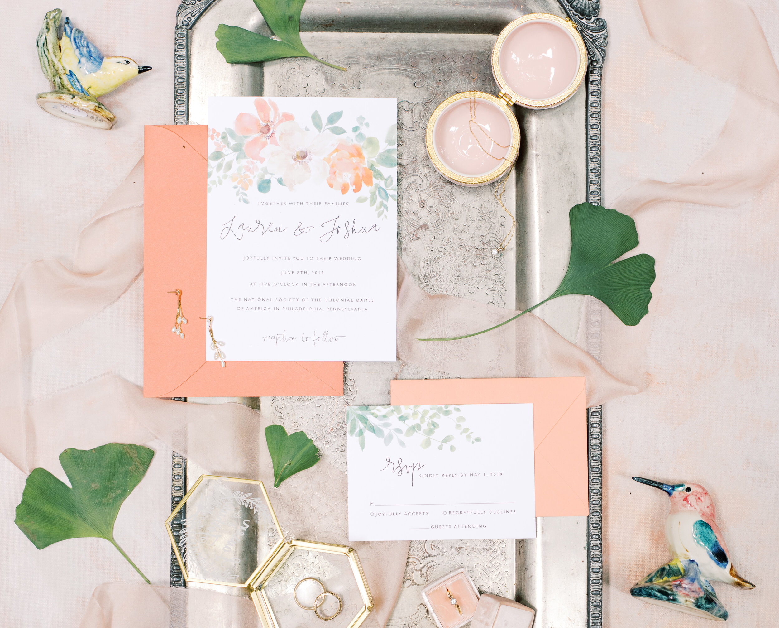 Invitations designed by Jacqueline Quinn of Philly DIY Wedding for Lauren and Josh - June 2019 / photo by Haley Richter