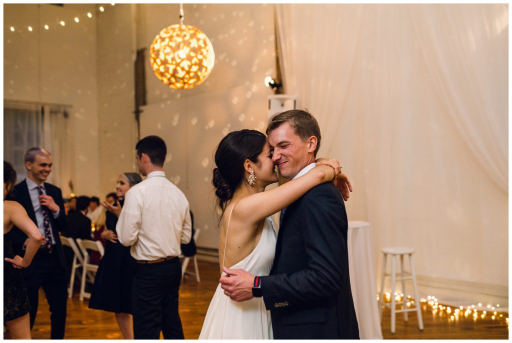 The couple dances at the end of their Power Plant Productions wedding