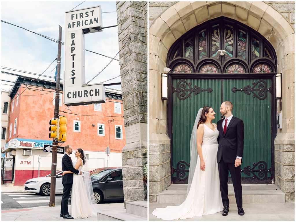 The Deacon Philadelphia wedding venue has a stone exterior with historic signage.