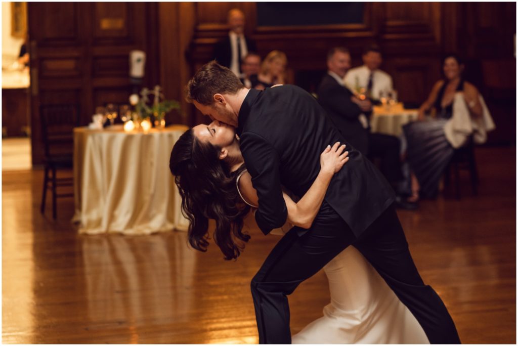 Jack dips Kristen for a kiss on the dance floor.