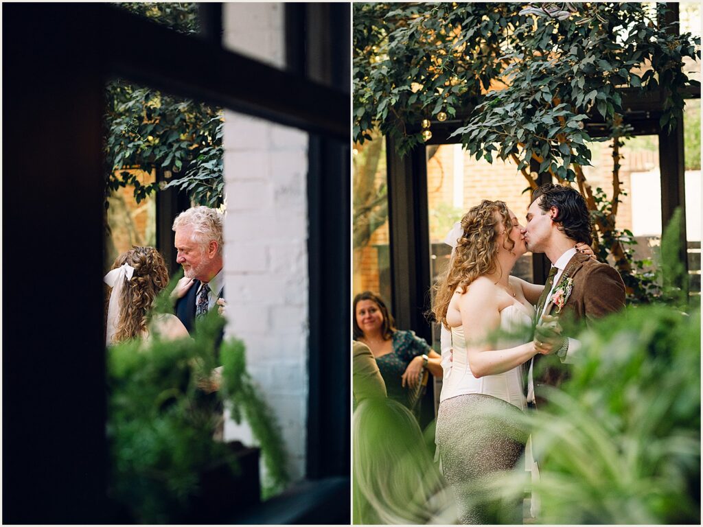 A bride and groom share their first dance at Osteria Philadelphia.